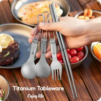 Titanium Folding Camping Cutlery Set 1