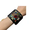 European and American Heavy Lndustry Jewelry Black Enamel Spring Open Bracelet Inlaid With Glass Bracelet For Women 6