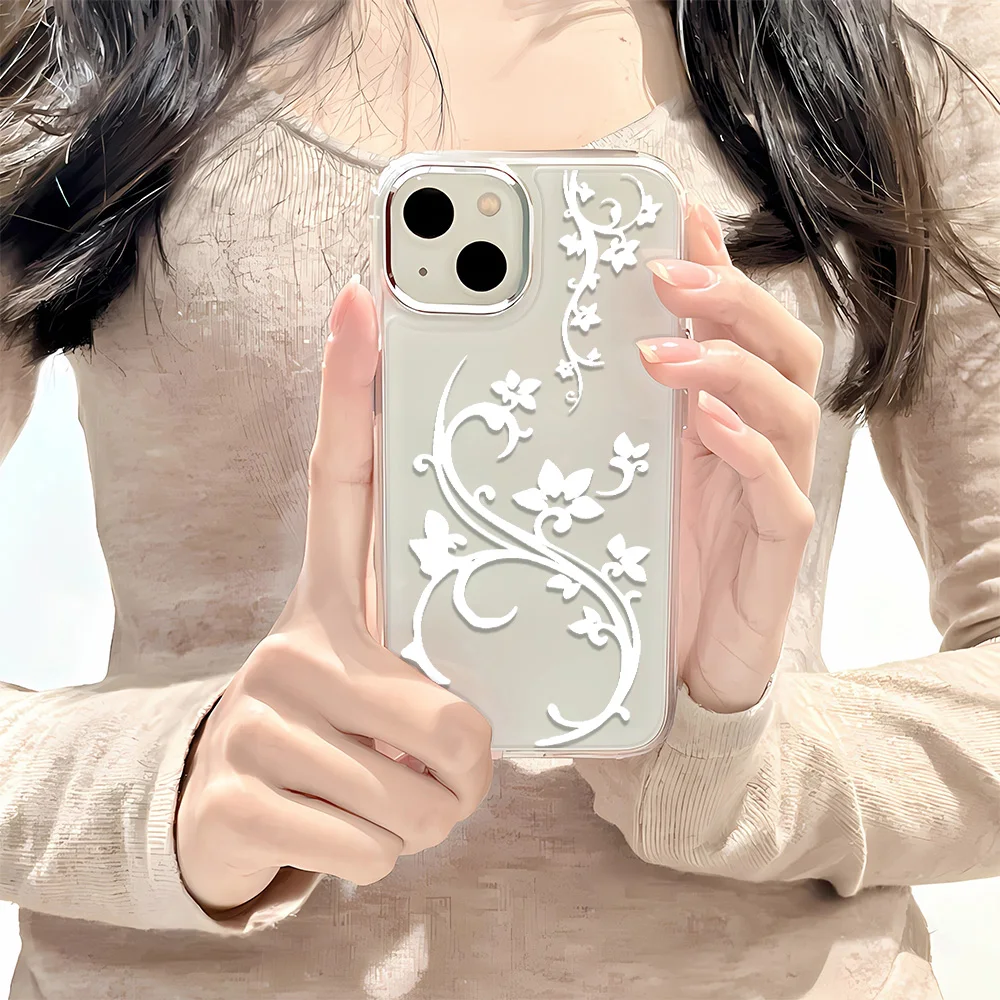 Elegant Black and Purple Vine Floral Phone Case - Shockproof and Stylish Y2K Design