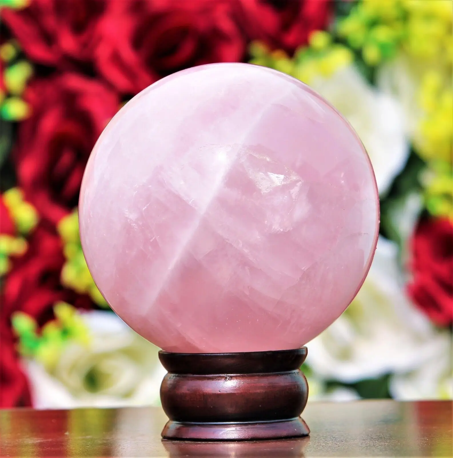 Natural Pink Rose Quartz Sphere Crystal Ball Healing Home Office Demagnetization Decorative Gem Gift 3