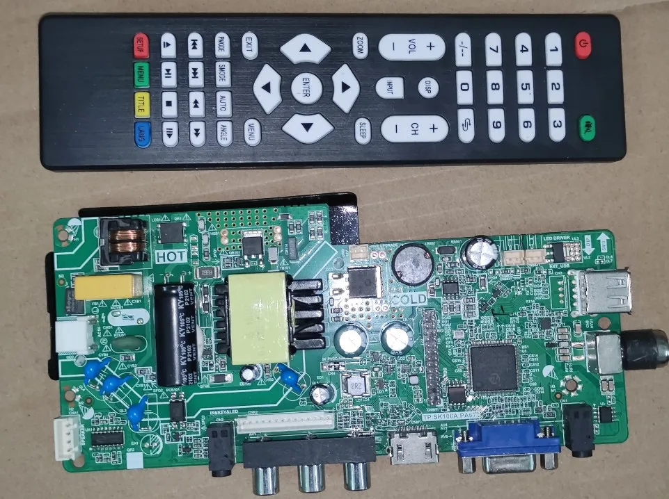 Free shipping! TP.SK106A.PA672  LED TV universal three in one drive board  motherboard  18--60v  300ma  working  good