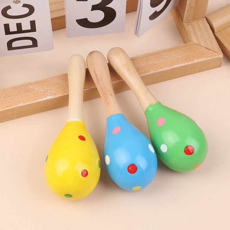 Montessori Wooden Toys Baby Sand Hammer Early Education Music Development Instrument Puzzle Games Toys For Children 1 2 3 Years