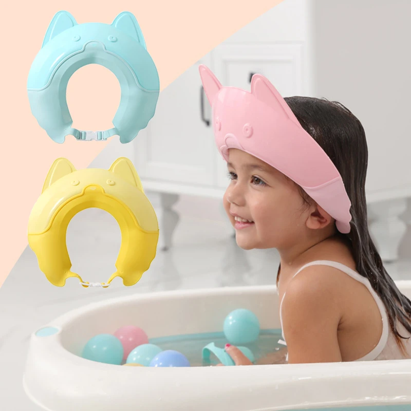 

Baby Shampoo Cap Adjustable Childrens Shower Hat Waterproof Kids Bath Visor Cute Infant Wash Hair Shield Cap for Eye Protection