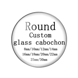 Personalized Round Photo Glass Cabochon for Custom Design Creations (Custom)
