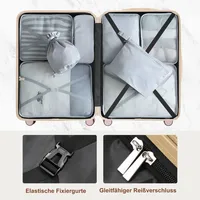 Ensemble de valises, tailles M-L-XL, valises rigides en ABS, ensembles de valises durables, valises avec roulettes pivotantes et serrure, avec sac de toilette, rose 6
