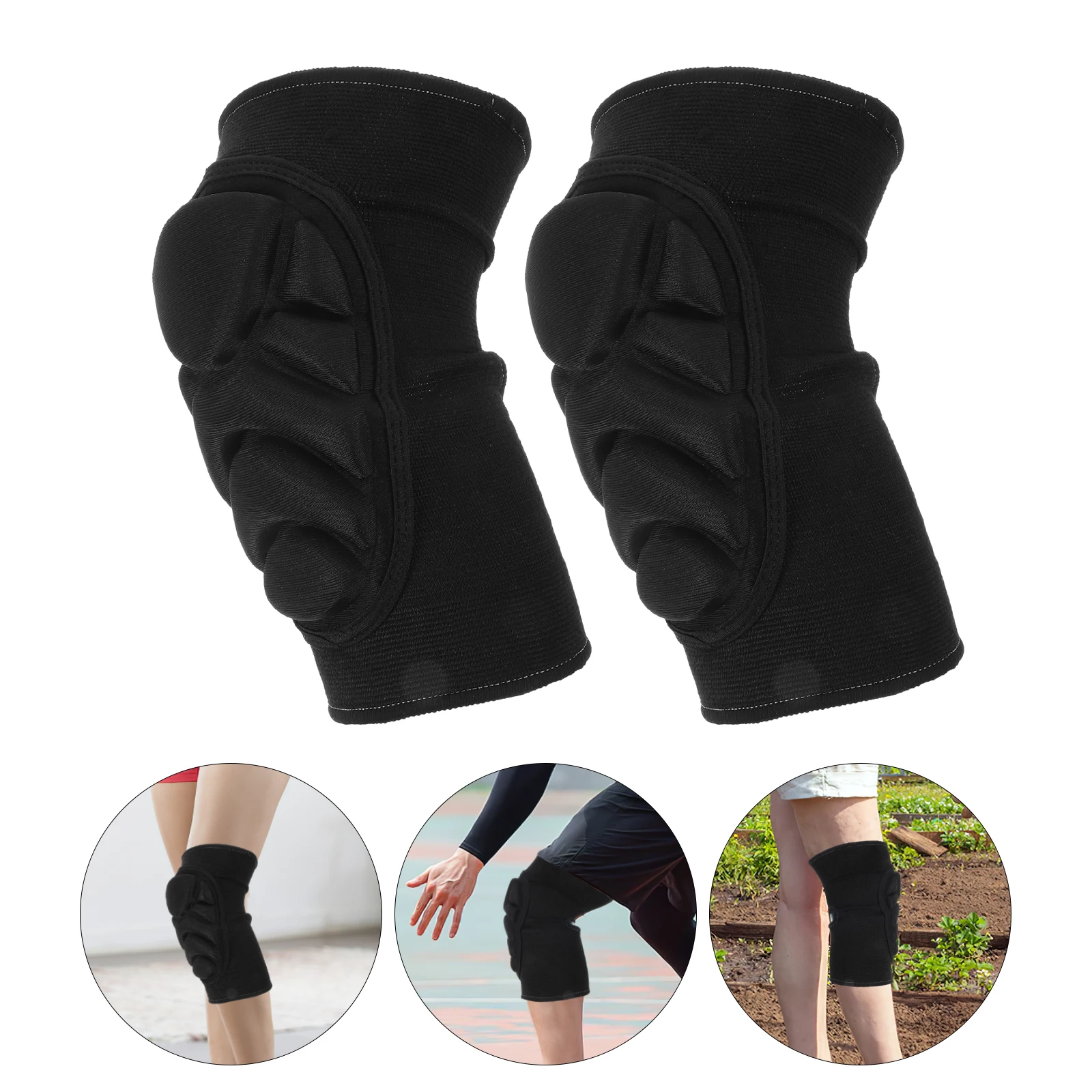 1 Pair Knee Elbow Pads, Thick Sponge Collisioned Kneepads For Work, Basketball Wrestling Football Volleyball Running Cycling