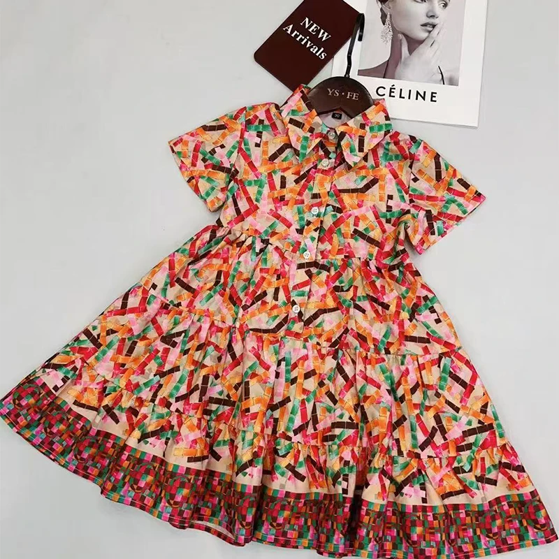 فستان CH غير رسمي متعدد الألوان من القطن للأطفال،...