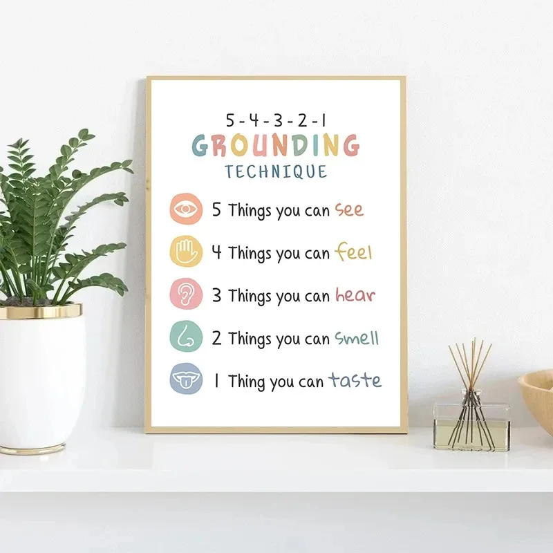 Mental Health Coping Skills Canvas Wall Art