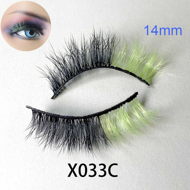 Mix Color False Lashes Ombre Natural Long Colorful Eyelashes Bulk Dramatic Makeup Fake Lash Party Colored Lashes Wholesale