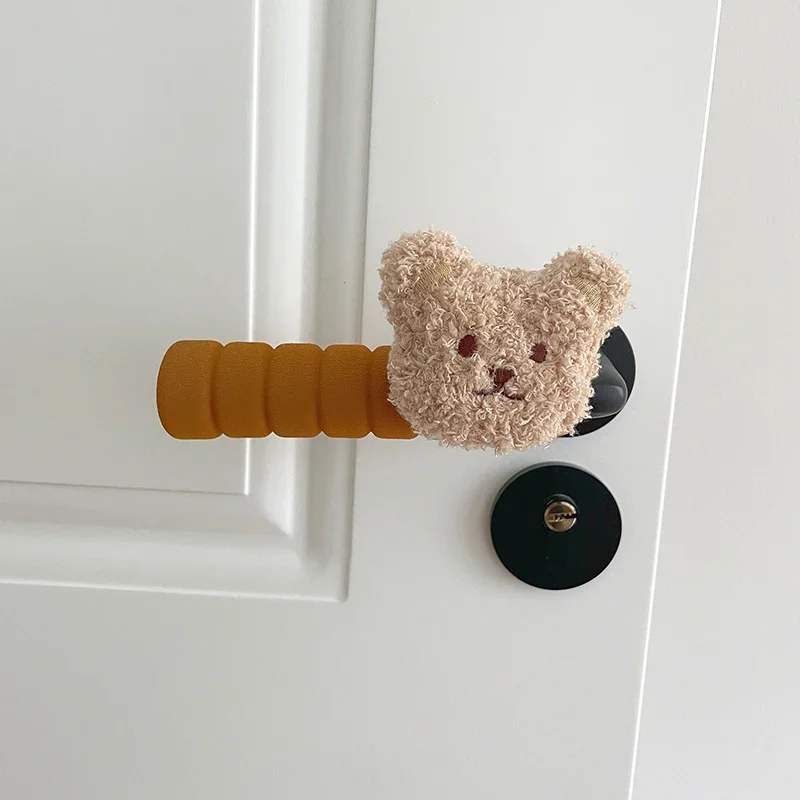 2Pcs/set Bear Door Handle Cover Anti Bump And Anti Static Cute Door Handle Protector Furniture Decoration