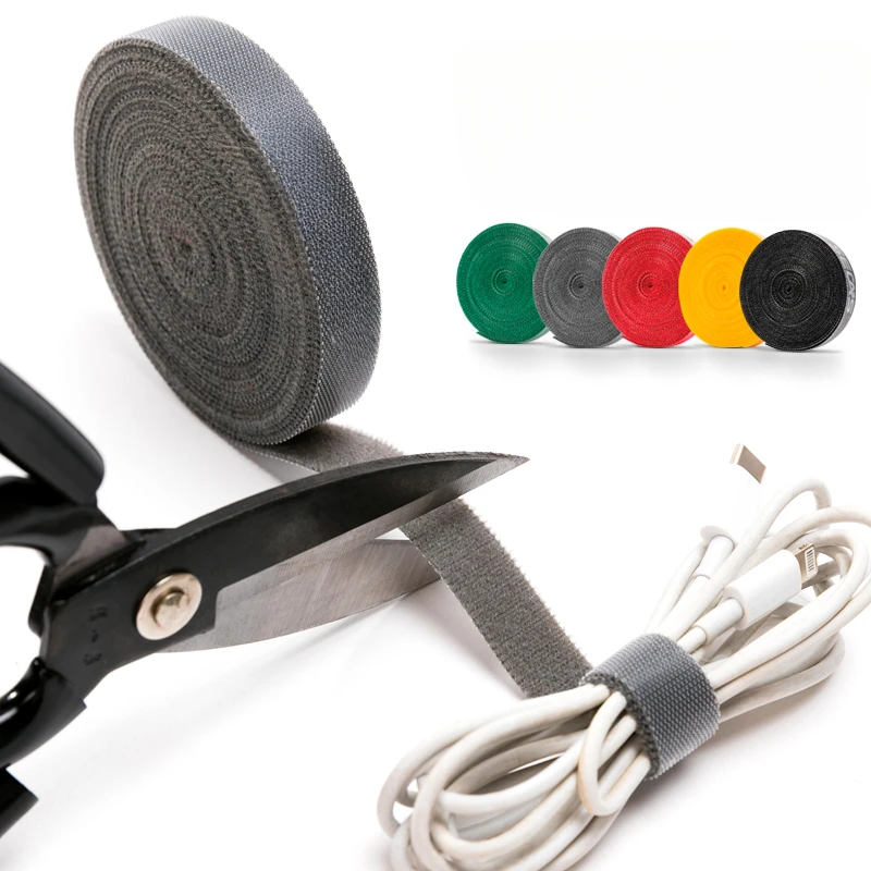 

USB Cable Winder Cable Organizer Ties Mouse Wire Earphone Holder PC Cord Free Cut Cable Management Hoop Tape Protector DIY Tools