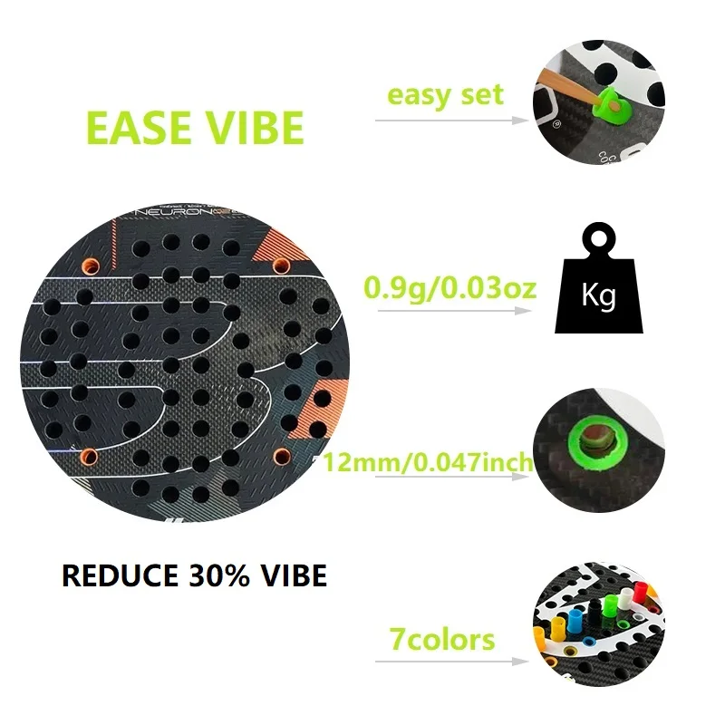 8-Piece High-Silicone Padel Vibration Dampeners with Ease Vibe Technology