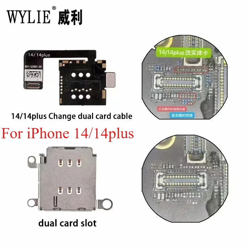 iPhone 14 Plus용 WYLIE 듀얼 카드 어셈블리 변경 N 없음 ? 아 ? d ? S ? 에피 ? 라 ? ati ? 아니요 ? ?   손상되지 않은 전화 수리 도구