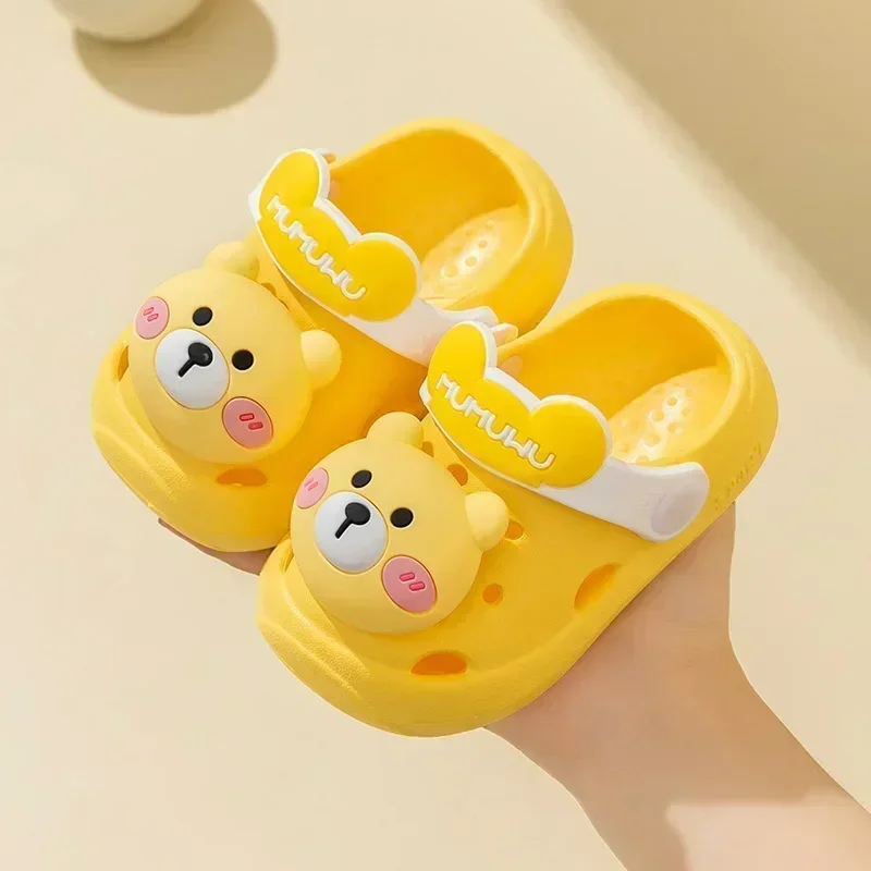 Cute Flowers Baby Girls Slippers Summer Cute Princess Garden Clogs Shoes for Kids Soft Non Slip EVA Toddler Children Beach Shoes
