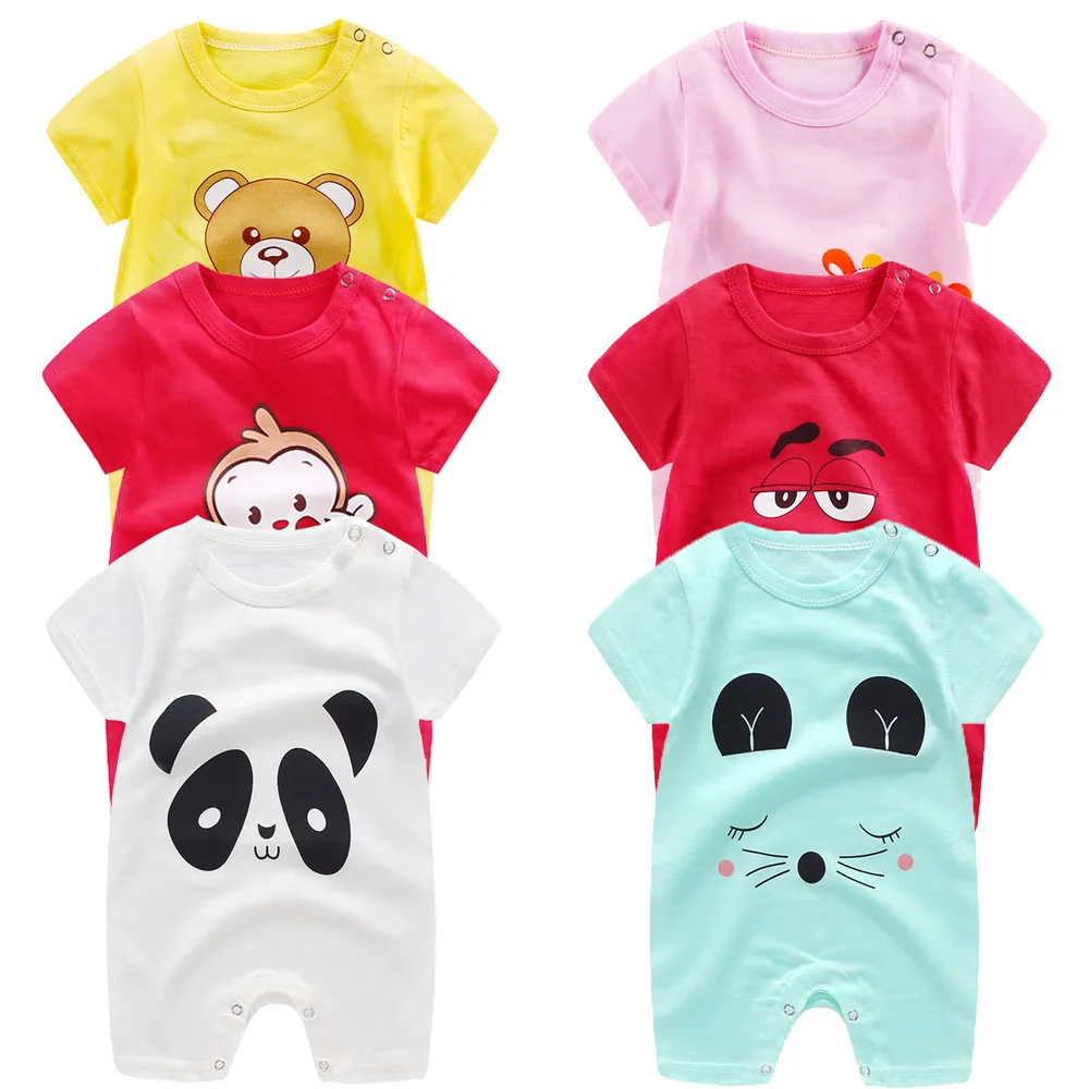 

baby clothes 100% cotton short sleeve summer girls boys rompers toddler infant 0-18 months clothes ropa de bebe de 3m 6m 9m 12m