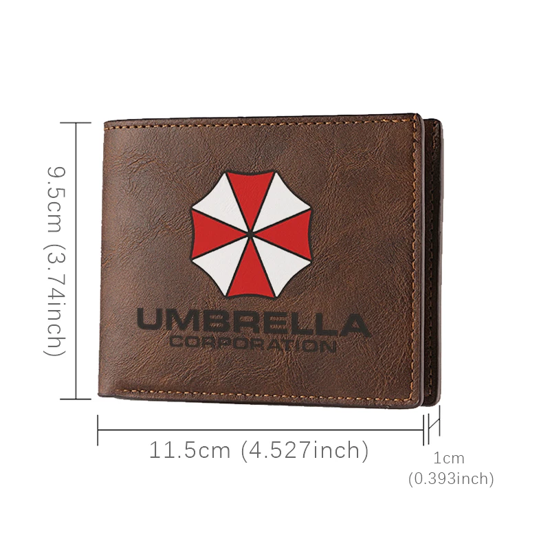 Portafoglio in pelle PU con logo Umbrella Corporation, design compatto premium da uomo - immagine 3