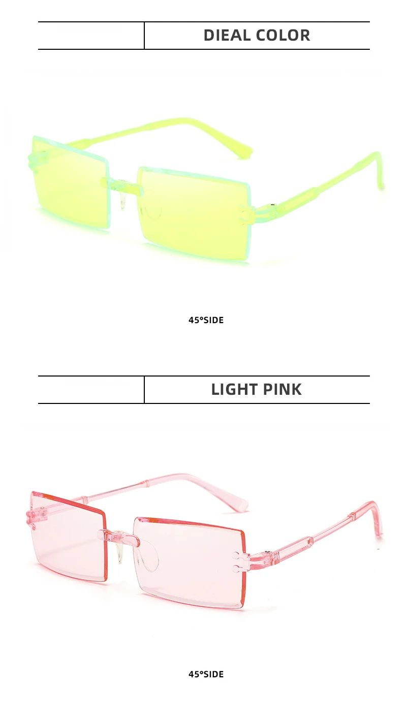 Fashio Vitage Suglasses Wome Rimless Frameless Rectagle Shades Gradiet Brad Summer Travelig Su Glasses for_voghion.com