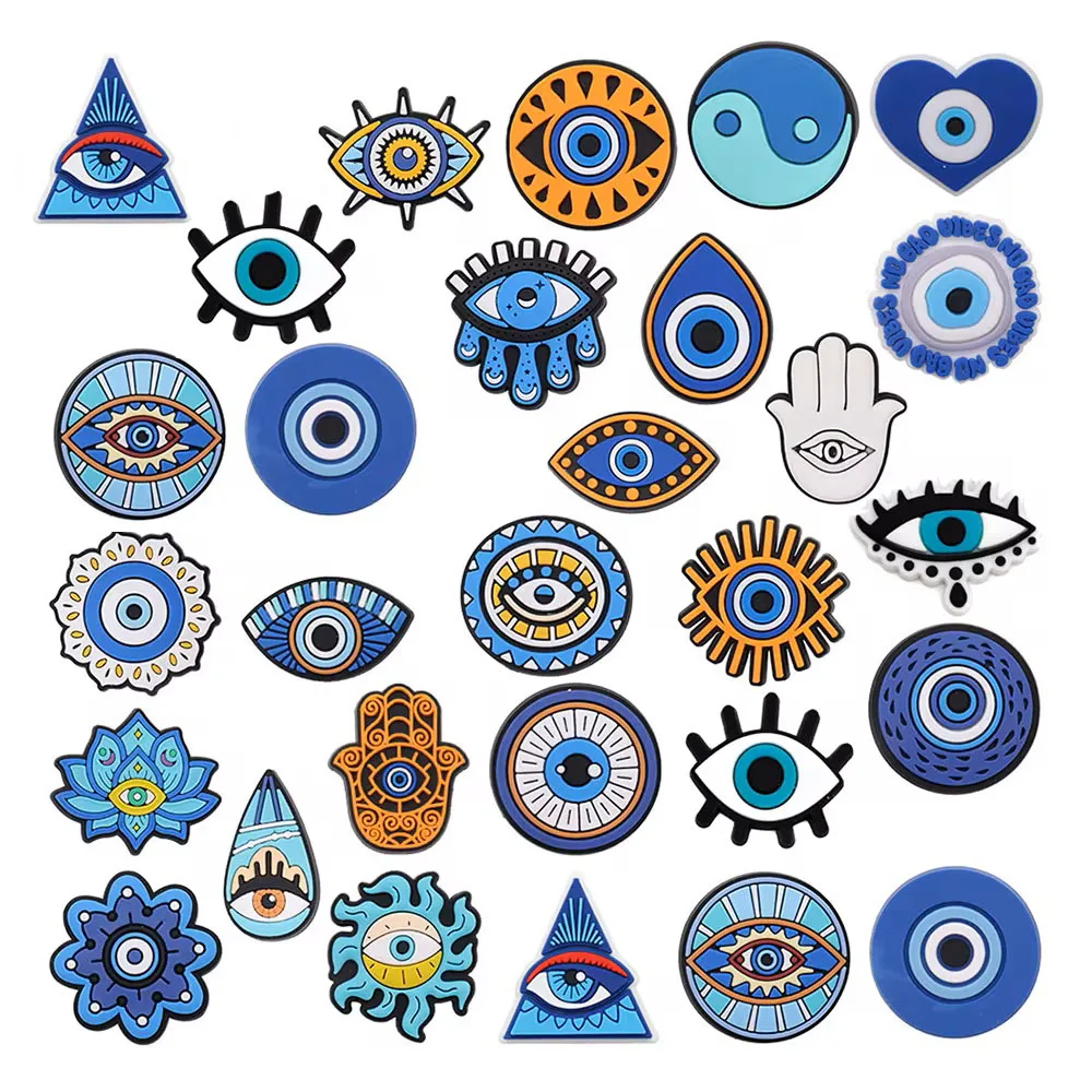 Mezcle 20 Piezas De Dijes De Metal Contra El Mal De Ojo, Conector De Diamantes De Imitación Contra El Mal De Ojo, Colgante De Oro - Plata Contra El Mal De Ojo