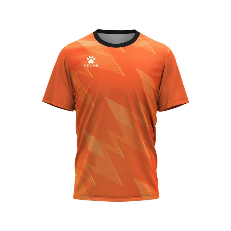 Мужская футболка KELME с коротким рукавом для фитнеса, футбола, бега, спорта, фитнеса, быстросохнущая футболка, теннисная Спортивная повседневная качественная футболка