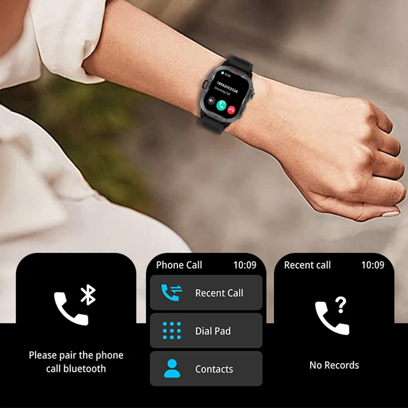 2025 ����Ʈ��ġ 2.01��ġ TFT HD ȭ�� 240 * 296 �ػ� 320mAh ���͸� �ƿ����� ������ 5.3 �������� ��ȭ ������ �ð�