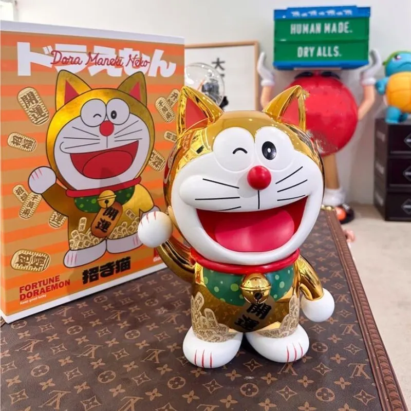 

2023 New Kawaii Lucky Maneki-neko Doraemon Resin Mirror Plating Gk Cute Toy Desktop Decorative Birthday Gift Cool Collections