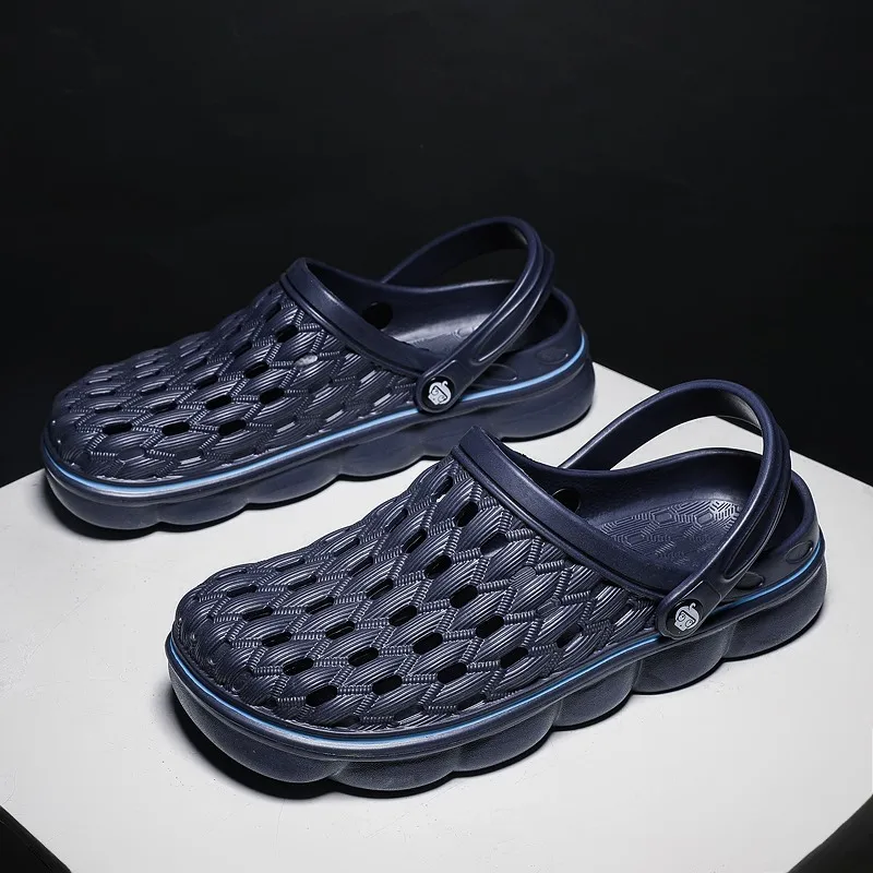 YRZL Slippers Men Comfortable Beach Sandals Men 2024 Summer New Anti Slip Outdoor Hollow Breathable Clogs Sandals for Men