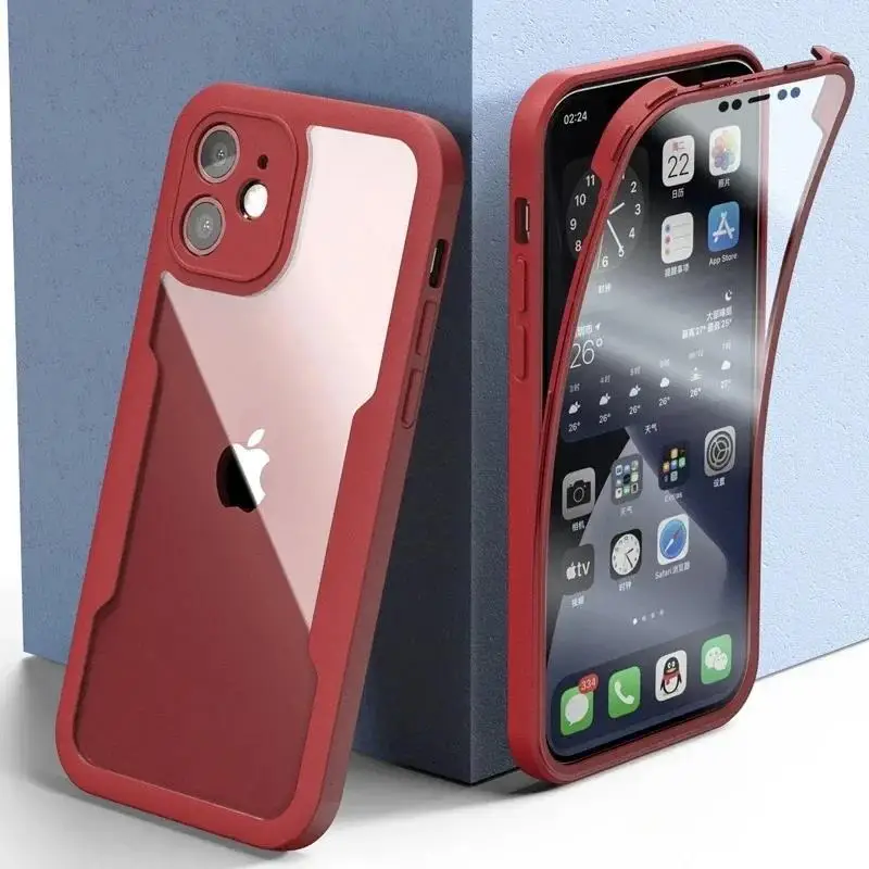 ตัวเลือกสินค้า เคสกันกระแทก 360 องศา ใส สำหรับ iPhone ทุกรุ่น
