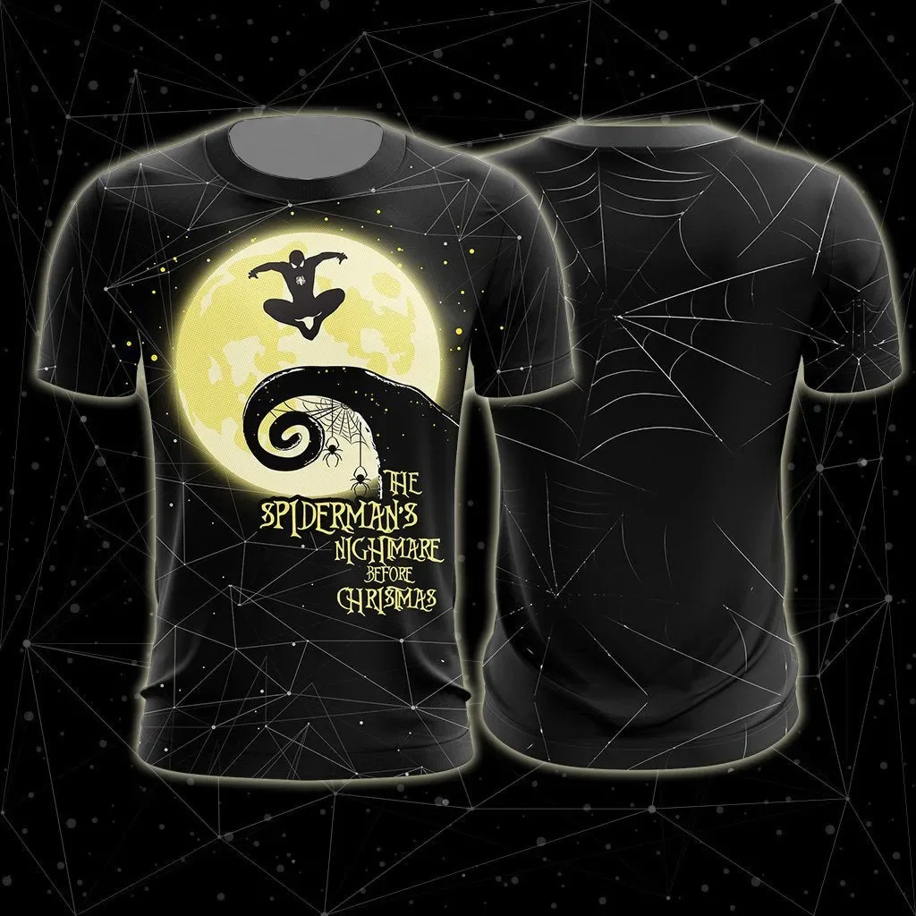 thumbnail image 1 of MINISO Marvel Superhero Spider-Man Camisetas de cuello redondo y manga corta con estampado 3D de Spider-Man súper transparente para hombres y mujeres, 1 of 5