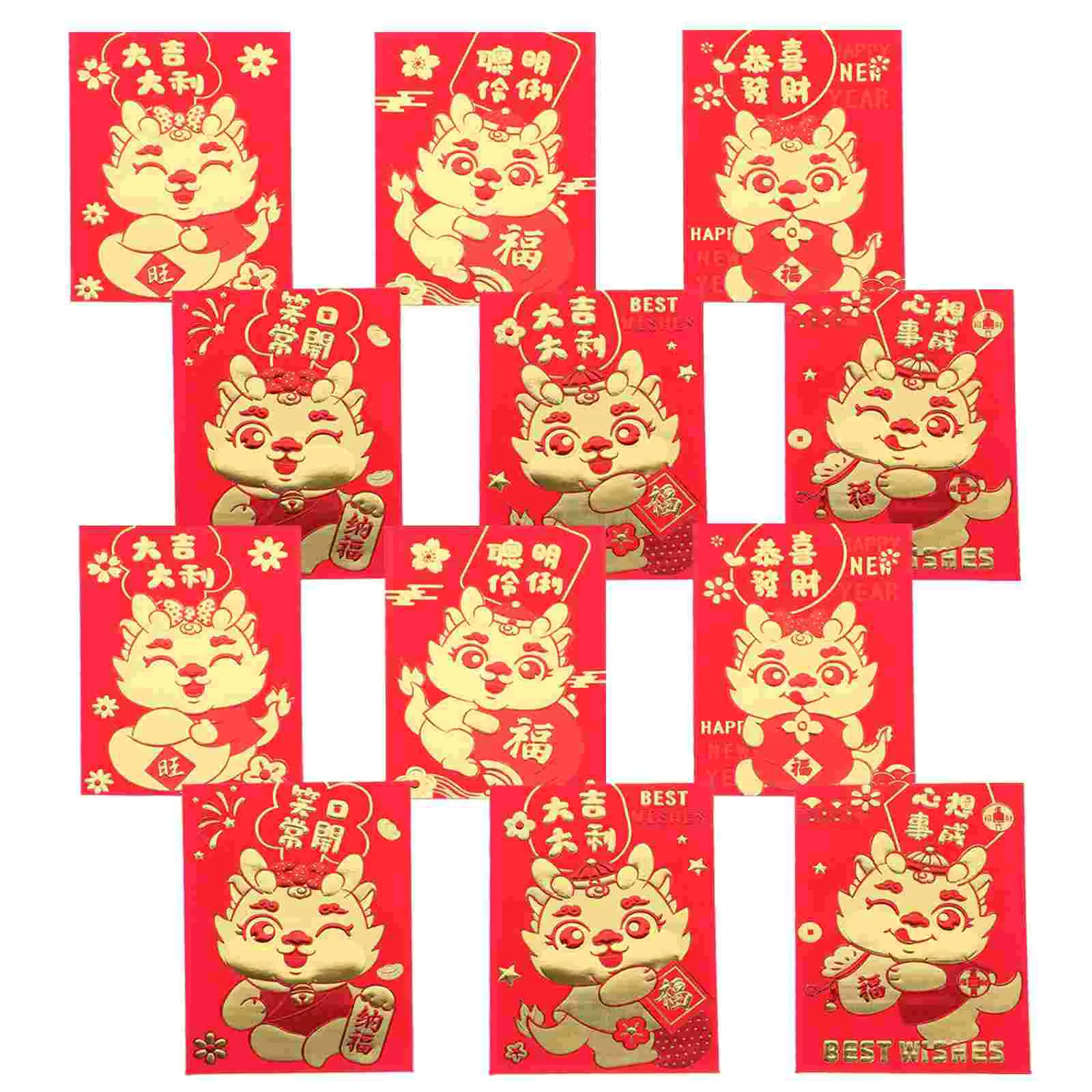 

Red Envelopes The Year Of Dragon Luck Money Envelopes Chinese New Year Spring Festival Money Packets Bags Mixed Style