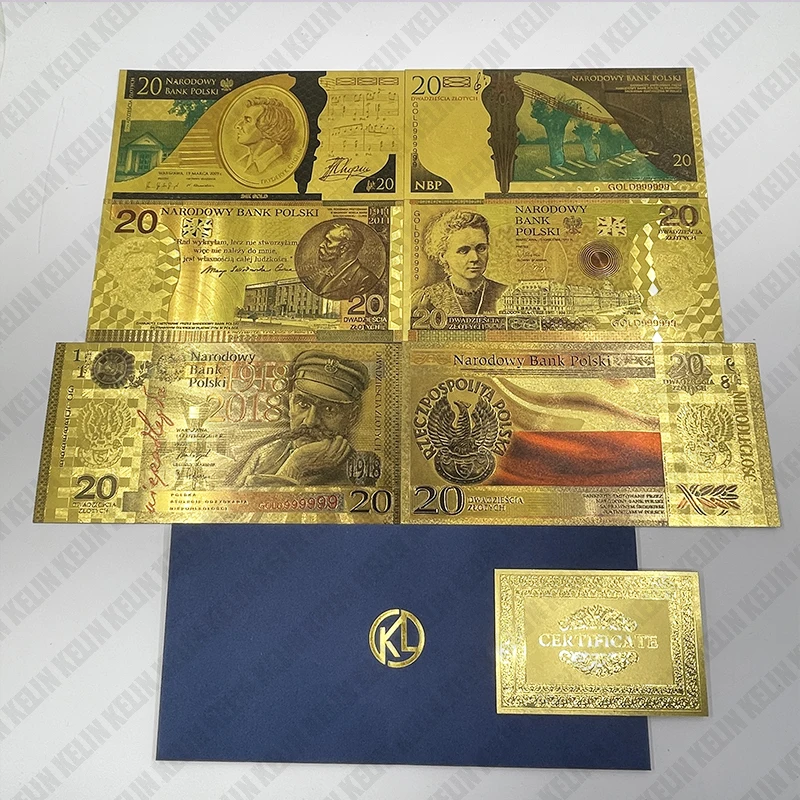 Polonia Banconota Placcata In Oro Polacco Banconota In Rame Banconote Commemorative Souvenir Non In Valuta Regalo Aziendale