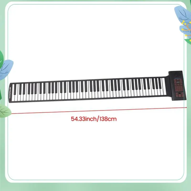 SYDS Portable Keyboard Piano Roll Up 88 Keys Electronic Keyboard Flexible Silicone With Rechargeable Battery For Kid Gift
