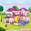 ZKZC 1018pcs City 1 Change 3 Summer Double-storey Villa House Building Blocks Friends Garden Flower Figures Bricks Toys Girls 2
