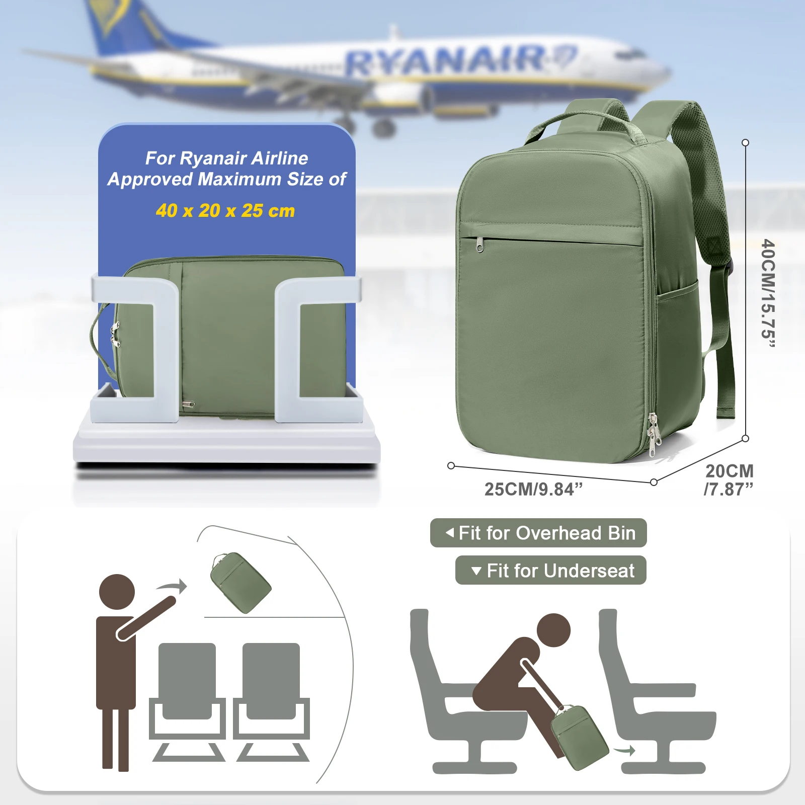 40*25*20 Business Vacuum Compression Travel Backpack Set with Hand Pump Airplane Carry-On Compliant + Hidden Storage Compartment