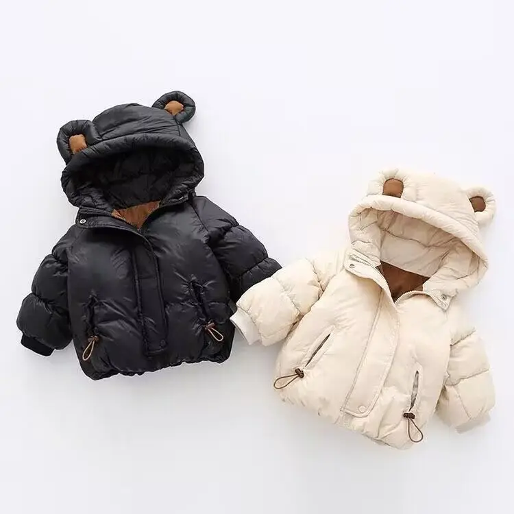 

2023 New Boys' Plush Coat Korean Thickened Clothing Baby Girl Cotton Coathooded Casacos De Inverno Roupa De Frio Menino