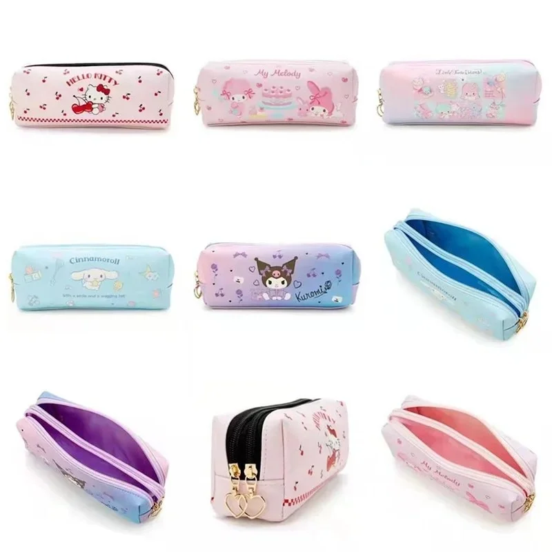 

Sanrioed Anime Cartoon Series Kuromi My Melody Cinnamoroll HelloKitty Kawaii Large-capacity Pen Case Cute Stationery Storage Bag