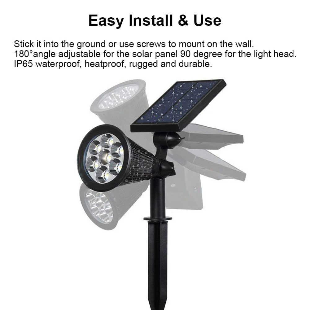 Outdoor Waterproof Solar Spotlights Warm White Tree-shooting Landscape Lights Garden Rain-proof Lawn Led Ground Plug-in Lamps