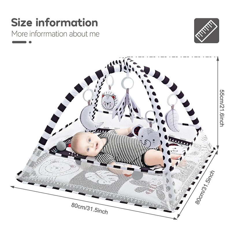 Baby Play Gym Play Mat Children Play Mat Rack Newborn Baby Activity Gym Mat 0-36 Months Tummy Time Crawling Game Blanket Toys - 6