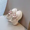 Spring Children's Leather Shoes Embroidery Bowknot Kids Mary Jane Shoes Causal School Thick Bottom Girls Princess Single Shoes 6