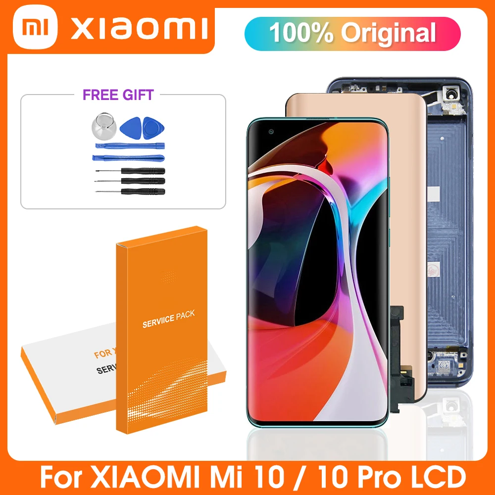 

6.67" Original For Xiaomi Mi 10 Mi10Pro LCD Display Touch Screen Digitizer Assembly Mi10 10Pro Screen Repair M2001J2G M2001J2I