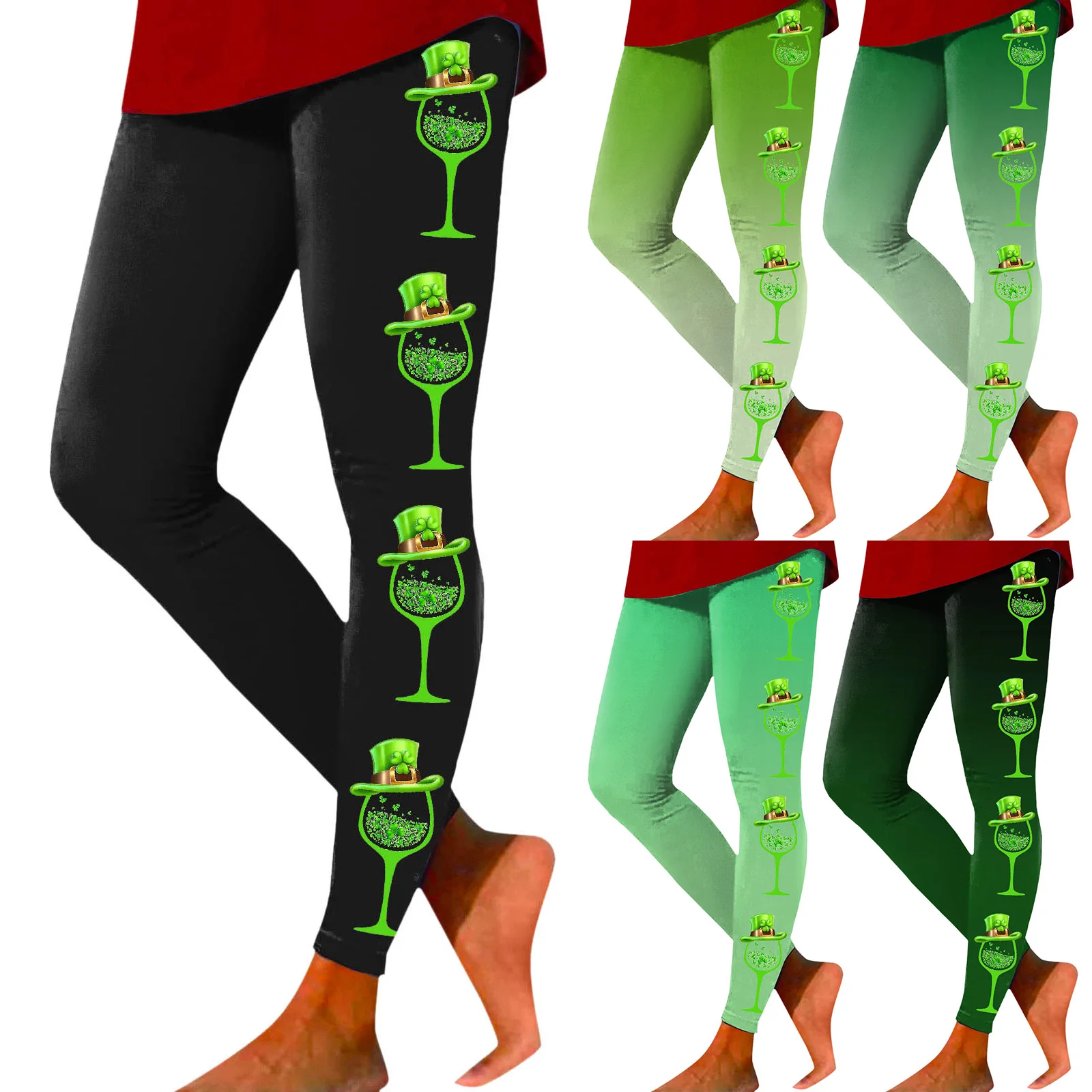 

Womens Casual Comfort Saint P Day Printed Leggings Workout Trousers Pants Womens Business Pants