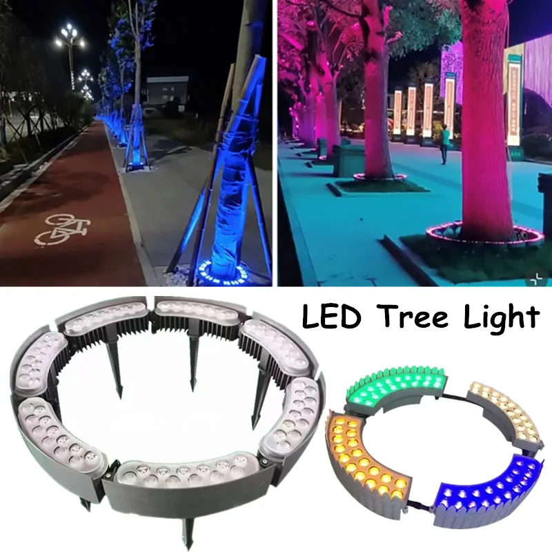 Colorful Tree Light Outdoor Waterproof Lights Square Tree Lighting Roman Column Lights Gymnasium Project Lighting Terrasse Led pure white pu jewelry display counter showcase earring necklace watch display holder square column cosmetic show display stand