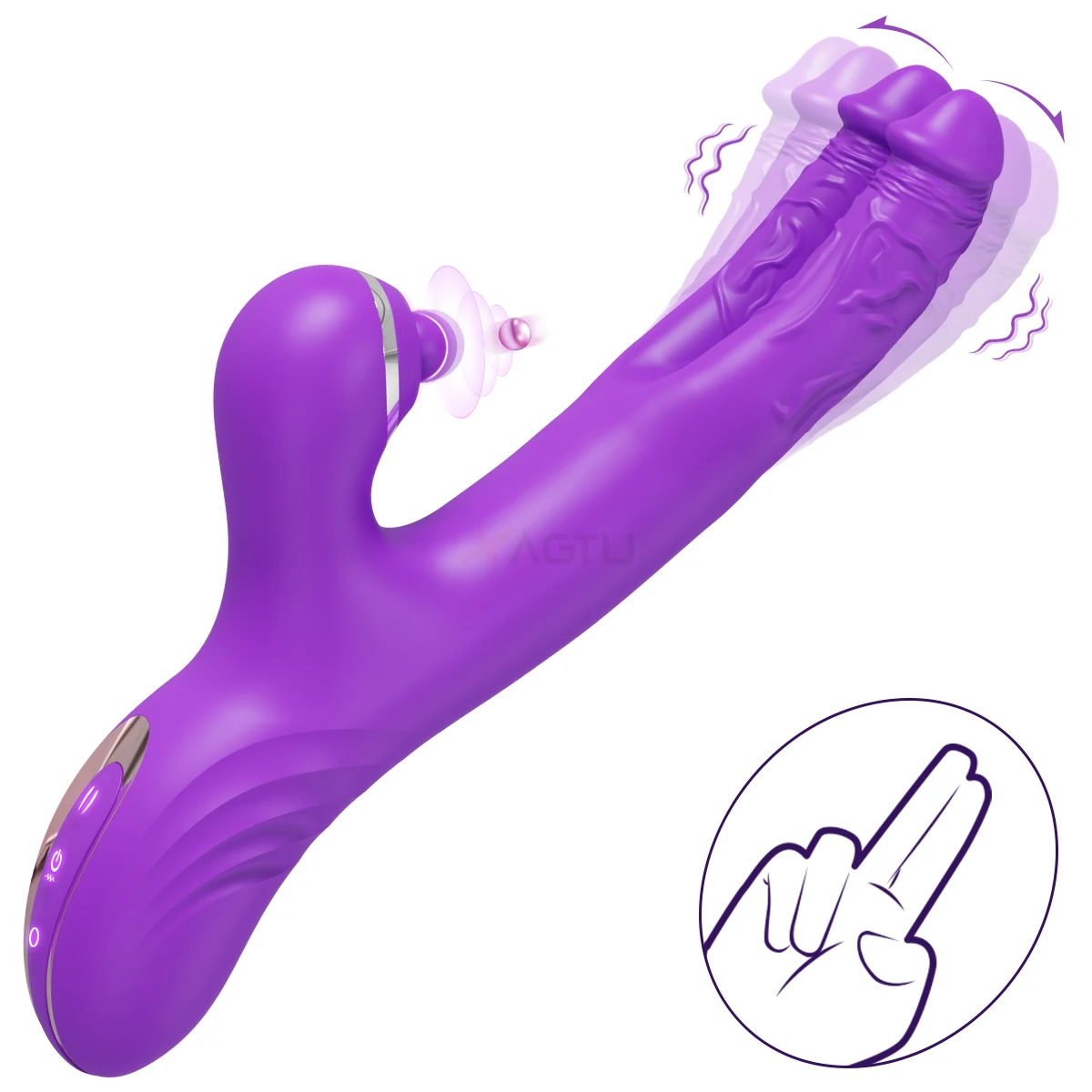 Realistic Double Dildo Vibrator for Women Flapping Clitoris Stimulator Female Swing G Spot Dildo Vibrating Sex Toys For Adults