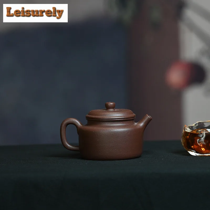 180ml Vintage Yixing Purple Clay Teapots Artists Handmade De Zhong Pot Raw Ore Azure Mud Tea Brewing Kettle Zisha Teaset For Tea