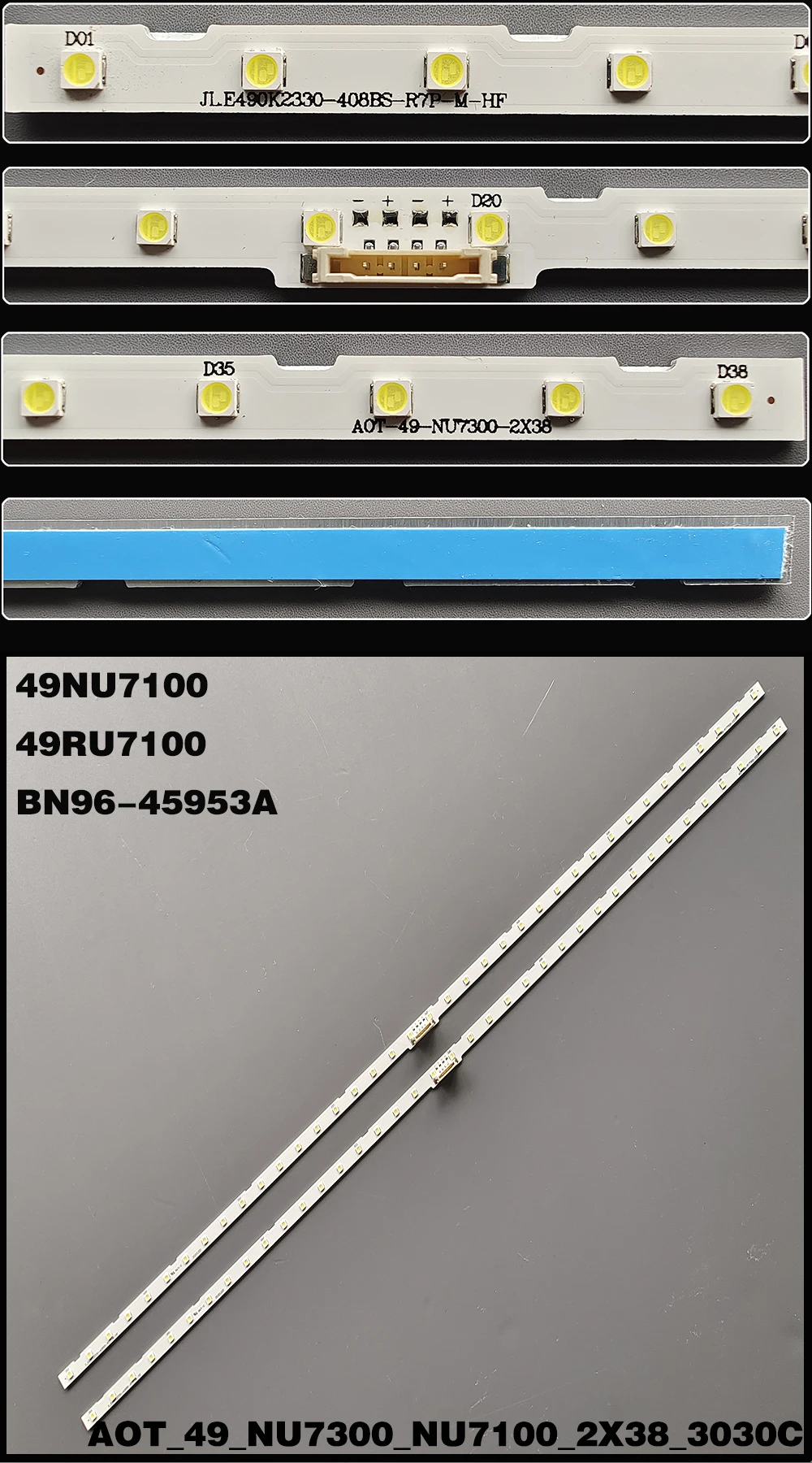 49NU7100, UE49NU7100, UE49NU7300, UE49NU7140, BN61-15483A, BN96-45953A, 45953B, LM41-00630A, 00557A, 2pcs