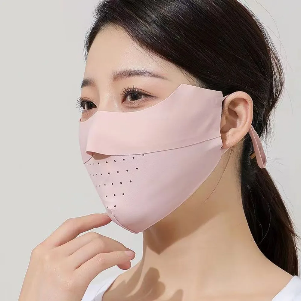 

Quick-drying Summer Face Protection Anti-dust Breathable Face Mask Ice Silk Face Protection Face Cover Sunscreen Mask