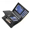 Luxury Brand Men Short Wallet Vertical Multi-card Position Snap Coin Purse Fashionable Youth Card Bag Male PU Solid Color Clutch 1