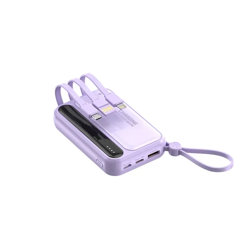 Mini 20000 MAh Large Capacity Mobile Power Bank with 4-wire Fast Charging Charger Portable External Battery for iPhone Xiaomi 4
