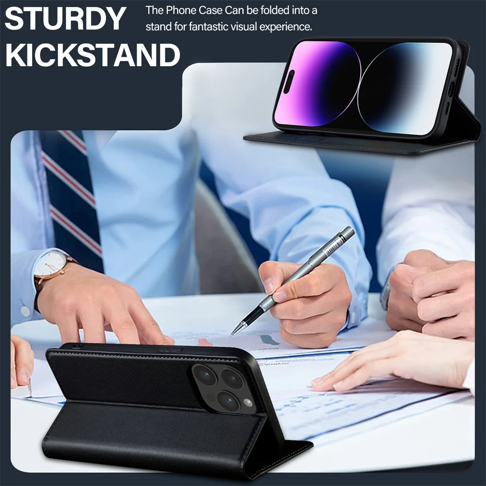 Luxury Leather Flip Phone Case with Enhanced Protection and Stylish Design