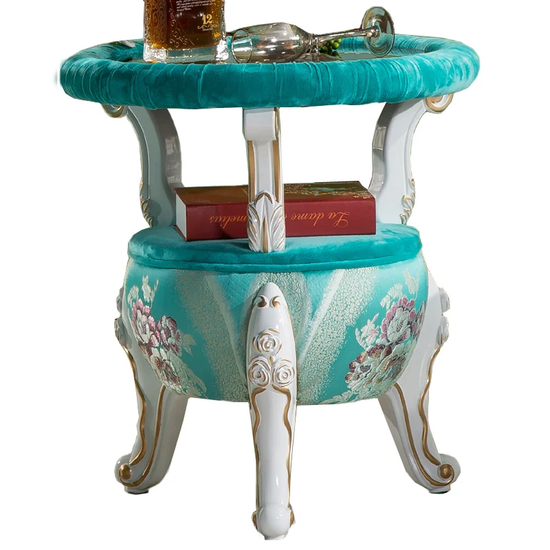 

Европейский кофейный столик для гостиной домашний маленький круглый боковой столик диван угловой столик Европейский кофейный столик светильник роскошный