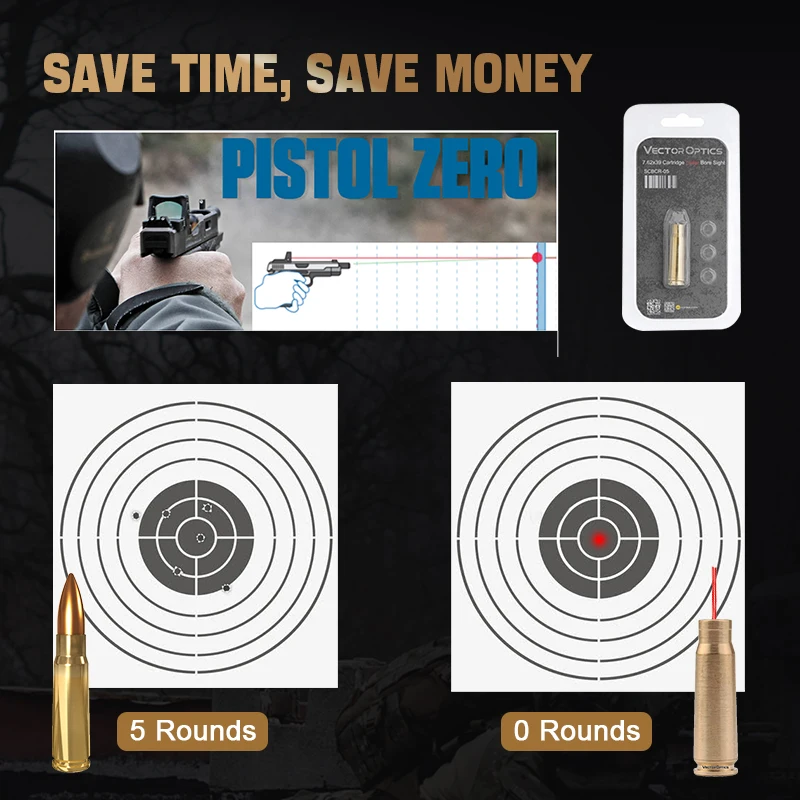 Vector Optics Tactical Laser Sighter Hunting Red Laser Bore Sight Hit Dry Training Collimator for .223 .308win 7.62 Airsoft red dot laser sight dry fire laser trainer laser bore sight laser sight